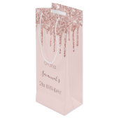 誕生日パーティーバラ金ゴールドピンクグリッタースパークル ワインギフトバッグ (裏面アングル)