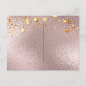 誕生日パーティーバラ金ゴールドピンクフォイルスターモダン ポストカード (裏面)