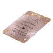 誕生日パーティーバラ金ゴールドピンクフォイルスターモダン マグネット (左側)