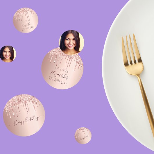 誕生日パーティーバラ金ゴールドフォトドライブ コンフェッティ