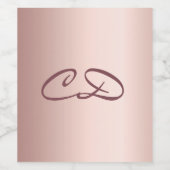 誕生日パーティーバラ金ゴールドモノグラムイニシャル ワインラベル (シングルラベル)