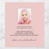 誕生日パーティーバラ金ゴールド写真おもしろいファクト伝記 ワインラベル (シングルラベル)