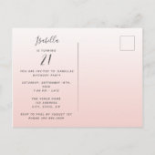 誕生日パーティーバラ金ゴールド写真の驚きの招待 ポストカード (裏面)