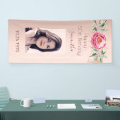 誕生日パーティーバラ金ゴールド写真グリッターフローラ 横断幕 (トレードショー)