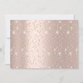 誕生日パーティーバラ金ゴールド紙吹雪グリッター写真 招待状 (裏面)