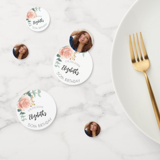 誕生日パーティーバラ金ゴールド花写真 コンフェッティ (グループ)