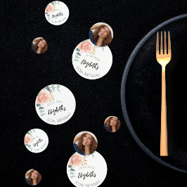 誕生日パーティーバラ金ゴールド花写真 コンフェッティ