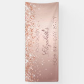 誕生日パーティーバラ金ゴールド赤面グリッターダスト 横断幕 (縦)