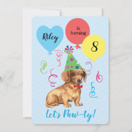 誕生日パーティーバルーンダックスシュント 招待状