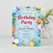 誕生日パーティーバルーン招待状 招待状 (スタンド正面)