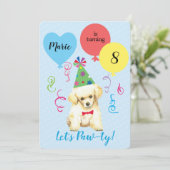 誕生日パーティーバルーン玩具プードル 招待状 (スタンド正面)