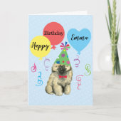 誕生日パーティーバルーンKeeshondカード カード (正面)