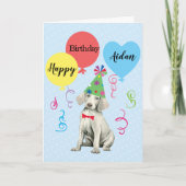 誕生日パーティーバルーンWeimaranerカード カード (正面)
