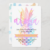 誕生日パーティーパイナップル 招待状 (正面/裏面)