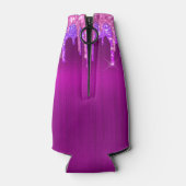 誕生日パーティーパープルピンク赤面グリッタースパークル ボトルクーラー (裏面)