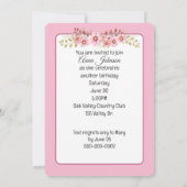 誕生日パーティーピンクコスモス 招待状 (裏面)