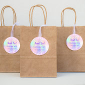 誕生日パーティーピンクパープルありがとう ラウンドシール