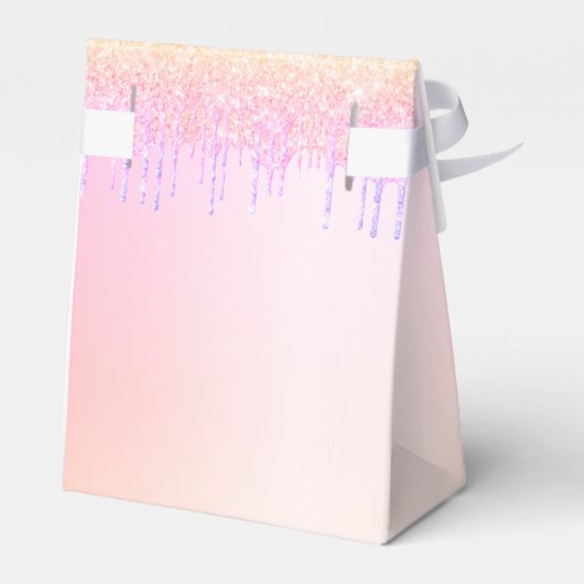 誕生日パーティーピンクパープルグリッター感謝していユー フェイバーボックス (裏面サイド)