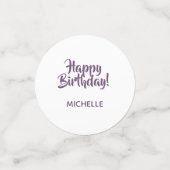 誕生日パーティーピンクパープルプリンセスススワンの女の子 コンフェッティ (スモール正面)