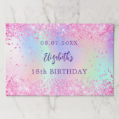 誕生日パーティーピンクパープルホログラフィック ペーパーパッド (正面)