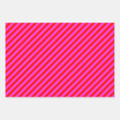 誕生日パーティーピンク赤ストライプ色 ラッピングペーパーシート (正面3)