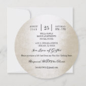 誕生日パーティーフローラエレガントアイボリーレッドグリーン金ゴールド 招待状 (裏面)