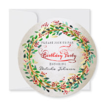 誕生日パーティーフローラエレガントアイボリーレッドグリーン金ゴールド