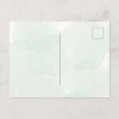 誕生日パーティーフローラホワイトグリーン日付を保存 案内ポストカード (裏面)