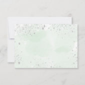 誕生日パーティーフローラ白エレガント緑 セーブザデート (裏面)