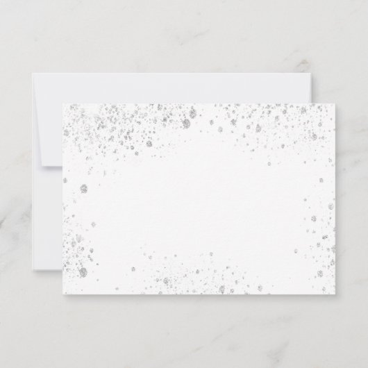 誕生日パーティーフローラ白エレガント緑 セーブザデート (裏面)