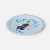 誕生日パーティーブラックラボ ペーパープレート (アングル)