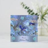 誕生日パーティーブルーバード魅惑 招待状 (スタンド正面)