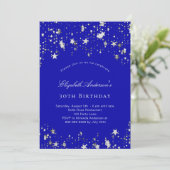 誕生日パーティーブルー王室のスターズ豪華な 招待状 (スタンド正面)