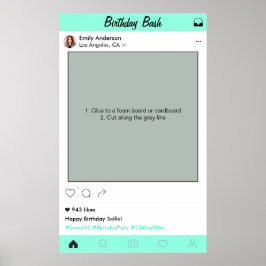 誕生日パーティープロップフォトブースフレームデコレーション ポスター