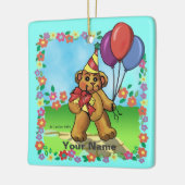 誕生日パーティーベア セラミックオーナメント (左)