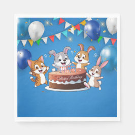 誕生日パーティーペーパーナプキン スタンダードランチョンナプキン