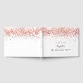 誕生日パーティーホワイトローズ金ゴールド名 ゲストブック (全面)