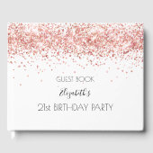 誕生日パーティーホワイトローズ金ゴールド名 ゲストブック (正面)