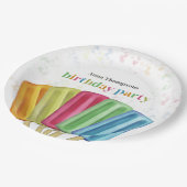 誕生日パーティーポプカラフルシクル ペーパープレート (アングル)