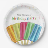 誕生日パーティーポプカラフルシクル ペーパープレート (正面)