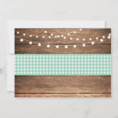 誕生日パーティーミントチェックチョ素朴ークウッド写真 招待状 (裏面)