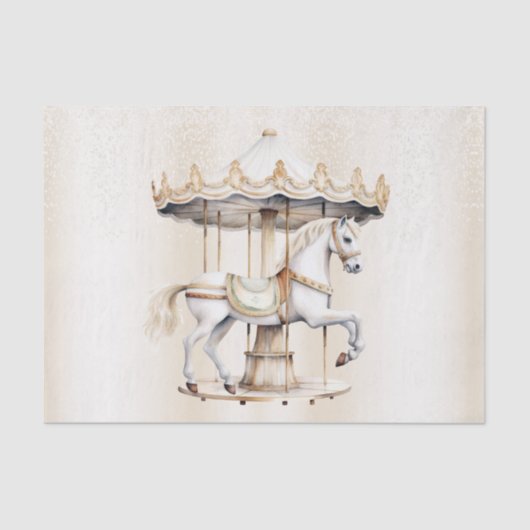 誕生日パーティーメリーゴーラウンドサーカスカーニバルかわいい 薄葉紙 (正面)