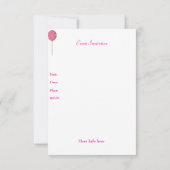 誕生日パーティーラブラドール子犬スポット風船 招待状 (裏面)