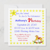 誕生日パーティーロッキングホース1 招待状 (裏面)