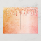 誕生日パーティーローズゴールドグリッター・セーブ・ザ・デート ポストカード (裏面)