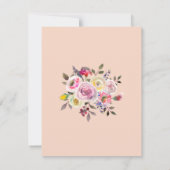 誕生日パーティー任意の年齢の水色の花 招待状 (裏面)