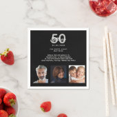 誕生日パーティー写真おもしろいファクト白黒男 スタンダードカクテルナプキン (インサイチュ)