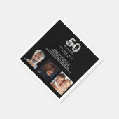 誕生日パーティー写真おもしろいファクト白黒男 スタンダードカクテルナプキン (角)