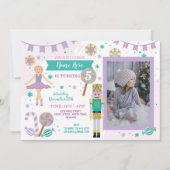 誕生日パーティー写真くるみクラッカークリスマスバレエ 招待状 (正面)