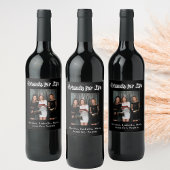 誕生日パーティー写真の友だち永遠の白黒 ワインラベル